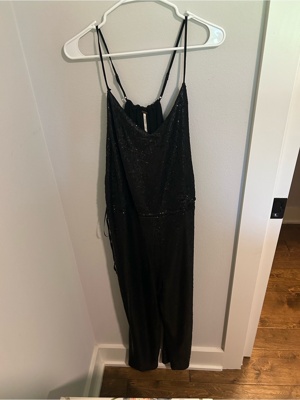 Free People Black Sequin Jumpsuit